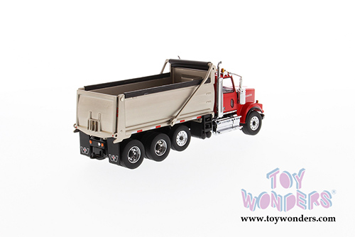 Diecast Masters - Western Star 4900 SFFA Dump Truck (1/50 scale diecast model car, Red/Matte Silver) 71067