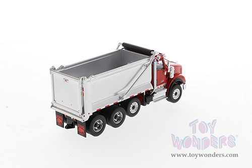 Diecast Master - International® HX620 Tandem Axle with Pusher Axle Ox Bodies® Stampede Dump Truck - Transport Series (1/50 scale diecast model car, Red cab/silver dump) 71076 MAP: $49.99