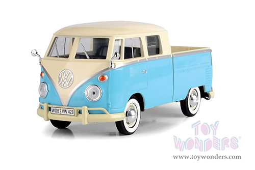 Showcasts® Collectibles - Volkswagen Type 2 (T1) Double Cab Pickup (1/24 scale diecast model car, Blue/Cream) 71343BU MAP: $22.99