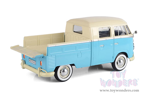 Showcasts® Collectibles - Volkswagen Type 2 (T1) Double Cab Pickup (1/24 scale diecast model car, Blue/Cream) 71343BU MAP: $22.99