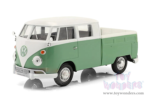 Showcasts® Collectibles - Volkswagen Type 2 (T1) Double Cab Pickup (1/24 scale diecast model car, Green/White) 71343GN MAP: $22.99
