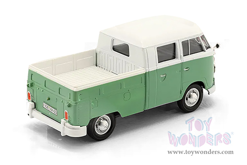 Showcasts® Collectibles - Volkswagen Type 2 (T1) Double Cab Pickup (1/24 scale diecast model car, Green/White) 71343GN MAP: $22.99