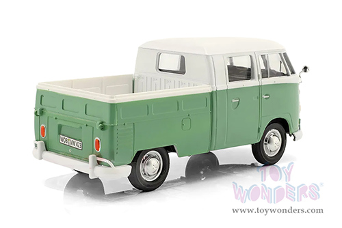 Showcasts® Collectibles - Volkswagen Type 2 (T1) Double Cab Pickup (1/24 scale diecast model car, Green/White) 71343GN MAP: $22.99