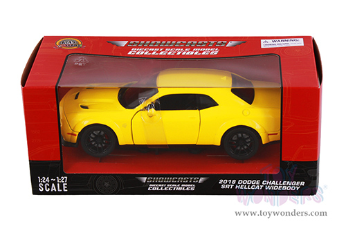 Showcasts® Collectibles - Dodge Challenger SRT Hellcat Widebody Hard Top (2018, 1/24 scale diecast model car, Yellow) 71350YL MAP: $22.99