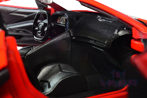 Showcasts®  Collectibles - Chevrolet® Corvette® C8 Stingray Hardtop (2020, 1/24 scale diecast model car, Torch Red/Silver stripes) 71360R MAP: $22.99