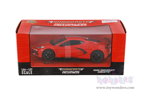 Showcasts®  Collectibles - Chevrolet® Corvette® C8 Stingray Hardtop (2020, 1/24 scale diecast model car, Torch Red/Silver stripes) 71360R MAP: $22.99