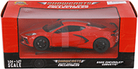 Showcasts®  Collectibles - Chevrolet® Corvette® C8 Stingray Hardtop (2020, 1/24 scale diecast model car, Torch Red/Silver stripes) 71360R MAP: $22.99