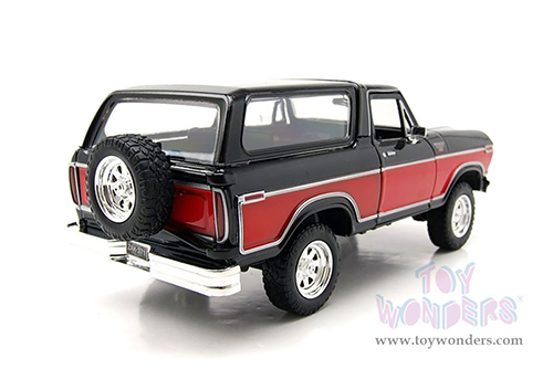 Showcasts® Collectibles - Ford Bronco Ranger XLT with Spare Tire (1978, 1/24 scale diecast model car, Black/Red) 71371WRK MAP: $19.99