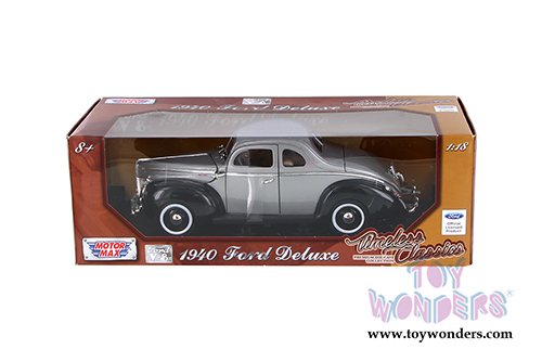 Motormax Timeless Classics -  Ford Coupe Deluxe Hardtop (1940, 1/18 scale diecast model car, Black) 73108TC/SV
