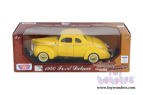Motormax Timeless Classics - Ford Deluxe Hardtop (1940, 1/18 scale diecast model car, Yellow) 73108TC/YL