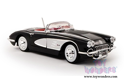Motormax  Timeless Classics - Chevy Corvette&reg; Convertible (1958, 1/18 scale diecast model car, Black) 73109TC/BK