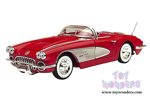 Motormax Timeless Classics -  Chevy Corvette Convertible (1958, 1/18 scale diecast model car, Red) 73109TC/R