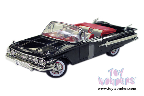Motormax Timeless Classics - Chevy Impala Convertible (1960, 1/18 scale diecast model car, Black) 73110TC/BK