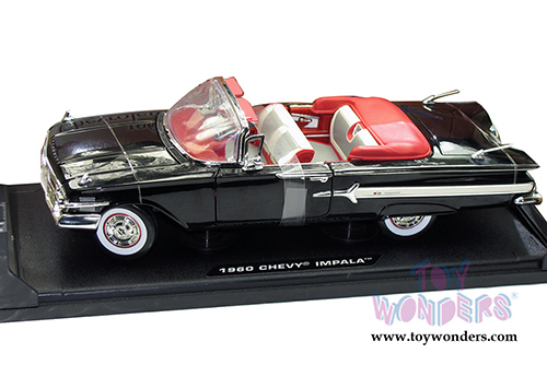 Motormax Timeless Classics - Chevy Impala Convertible (1960, 1/18 scale diecast model car, Black) 73110TC/BK