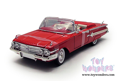 Motormax Timeless Classics - Chevy Impala Convertible (1960, 1/18 scale diecast model car, Red) 73110TC/R