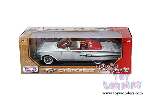 Motormax Timeless Classics - Chevy Impala Convertible (1960, 1/18 scale diecast model car, White) 73110TC/W