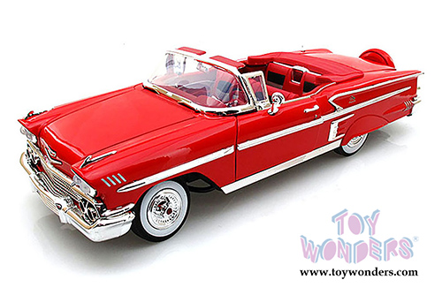 Motormax Timeless Classics - Chevy Impala Convertible (1958, 1/18 scale diecast model car, Red) 73112TC/R