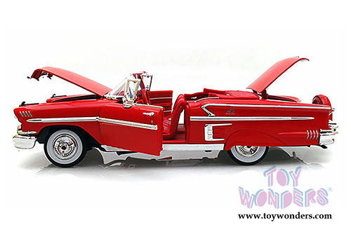 Motormax Timeless Classics - Chevy Impala Convertible (1958, 1/18 scale diecast model car, Red) 73112TC/R