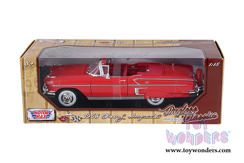 Motormax Timeless Classics - Chevy Impala Convertible (1958, 1/18 scale diecast model car, Red) 73112TC/R