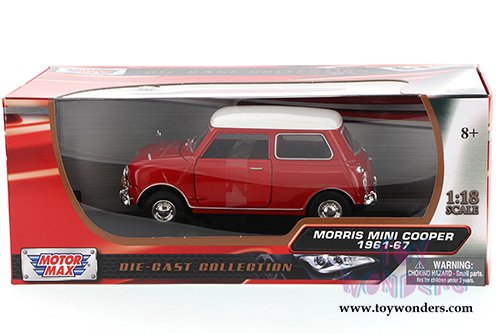 Motormax - Morris Mini Cooper Hard Top (1961-67, 1/18 scale diecast model car, Red) 73113R/4