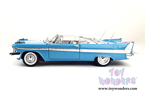Motormax Timeless Legends - Plymouth Fury Hard Top (1958, 1/18 scale diecast model car, Light Blue) 73115AC/BU
