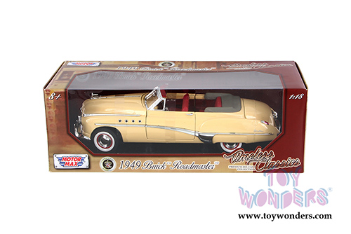 Motormax Timeless Classics - Buick Roadmaster Convertible (1949, 1/18 scale diecast model car, Beige) 73116TC/BE