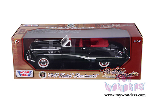 Motormax Timeless Classics - Buick&reg; Roadmaster&trade; Convertible (1949, 1/18 scale diecast model car, Black) 73116TC/BK