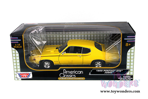 Motormax - Pontiac GTO Judge (1969, 1/18 scale diecast model car, Yellow) 73133AC/YL