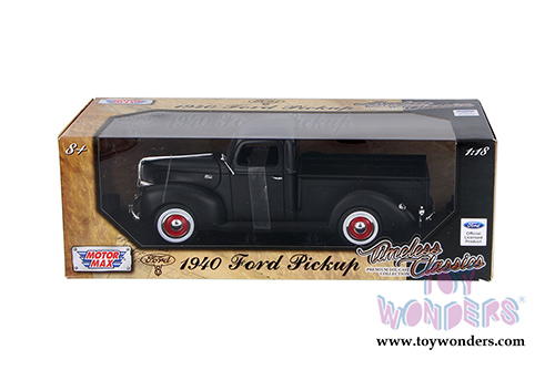Motormax Timeless Classics - Ford Pickup (1940, 1/18 scale diecast model car, Matte Black) 73170TC/BK
