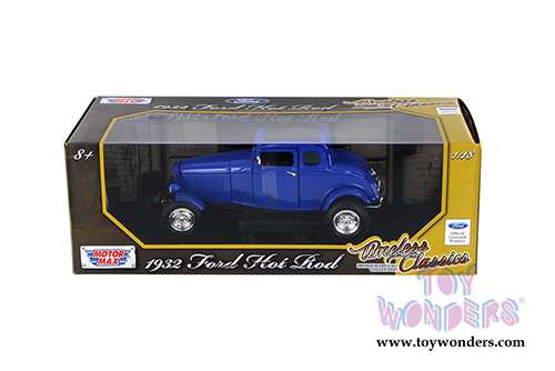 Motormax Timeless Classics - Ford Five-Window Coupe (1932, 1/18 scale diecast model car, Blue) 73171TC/BU