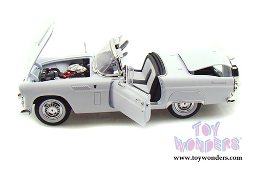 Motormax Premium American - Ford Thunderbird Convertible (1956, 1/18 scale diecast model car, White) 73173AC/W