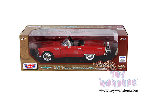 Motormax Timeless Classics -  Ford Thunderbird Convertible (1956, 1/18 scale diecast model car, Red) 73173TC/R