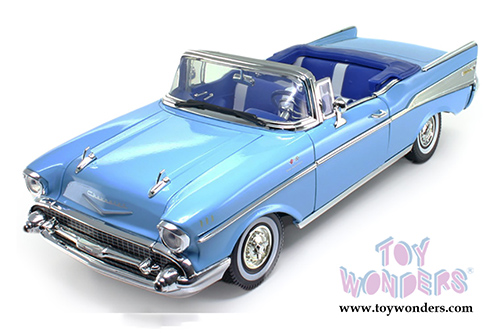 Motormax Premium American - Chevy Bel Air Convertible (1957, 1/18 scale diecast model car, Blue) 73175AC/BU