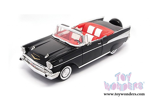 Motormax Timeless Classics - Chevy&reg; Bel Air&reg; Convertible (1957, 1/18 scale diecast model car, Black) 73175TC/BK