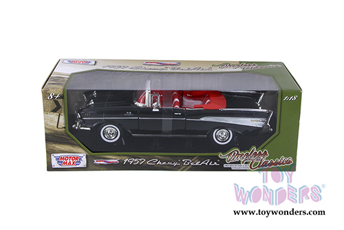 Motormax Timeless Classics - Chevy&reg; Bel Air&reg; Convertible (1957, 1/18 scale diecast model car, Black) 73175TC/BK