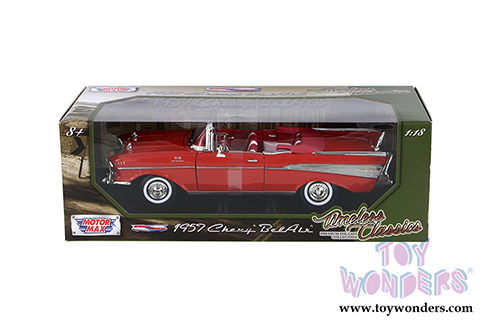 Motormax Timeless Classics - Chevy Bel Air Convertible (1957, 1/18 scale diecast model car, Red) 73175TC/R