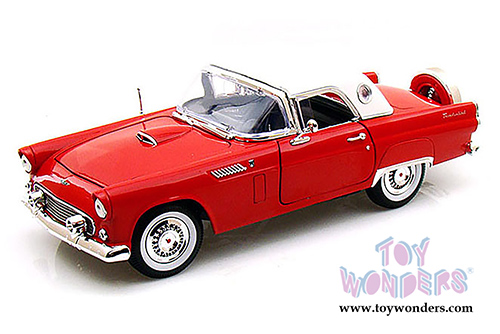 Motormax Timeless Classics - Ford Thunderbird Convertible w/ Removable Bonnet (1956, 1/18 scale diecast model car, Red) 73176TC/R