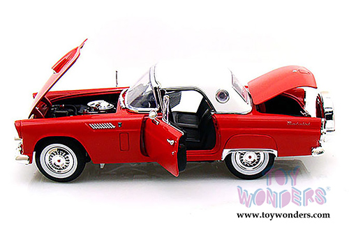 Motormax Timeless Classics - Ford Thunderbird Convertible w/ Removable Bonnet (1956, 1/18 scale diecast model car, Red) 73176TC/R
