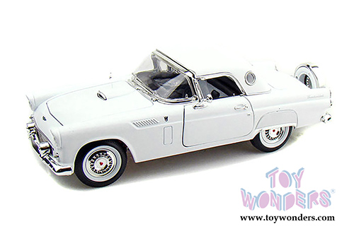 Motormax Timeless Classics - Ford Thunderbird Convertible w/ Removable Bonnet (1956, 1/18 scale diecast model car, White) 73176TC/W