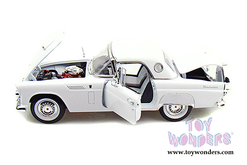 Motormax Timeless Classics - Ford Thunderbird Convertible w/ Removable Bonnet (1956, 1/18 scale diecast model car, White) 73176TC/W