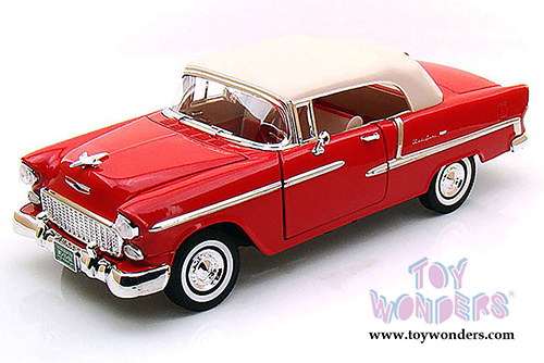 Motormax Timeless Classics - Chevy Bel Air Closed Convertible (1955, 1/18 scale diecast model car, Red) 73184TC/R
