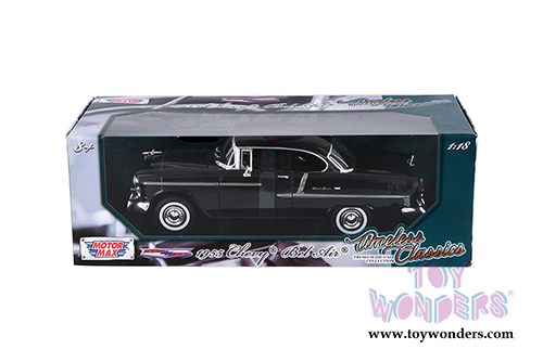 Motormax Timeless Classics - Chevy Bel Air Coupe (1955, 1/18 scale diecast model car, Black) 73185TC/BK