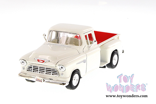 Showcasts Collectibles - Chevy 5100 Stepside Pickup Truck (1955, 1/24 scale diecast model car, White) 73236AC/W
