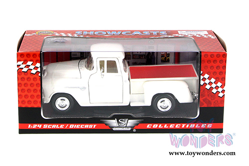 Showcasts Collectibles - Chevy 5100 Stepside Pickup Truck (1955, 1/24 scale diecast model car, White) 73236AC/W