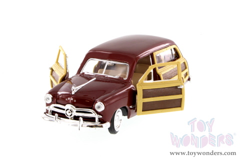 Motormax Premium American - Ford  Woody Wagon (1949, 1/24 scale diecast model car, Burgundy) 73260