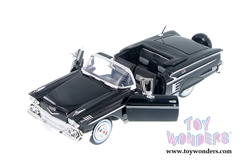 Showcasts Collectibles - Chevrolet Impala Convertible (1958, 1/24 scale diecast model car, Black) 73267AC/BK