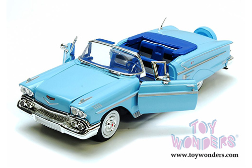 Showcasts Collectibles - Chevrolet Impala Convertible (1958, 1/24 scale diecast model car, Blue) 73267AC/BU