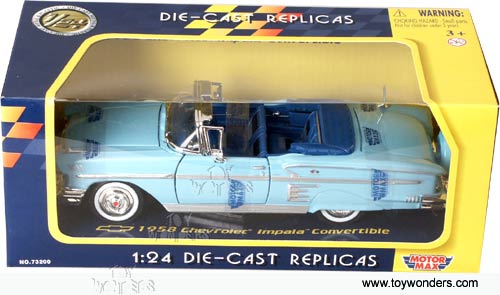 Motormax - Chevrolet Impala Convertible (1958, 1:24, Blue) 