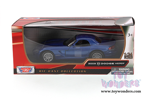 Motormax - Dodge Viper SRT/10 Hardtop (2003, 1/24 scale diecast model car, Blue) 73290BU/6