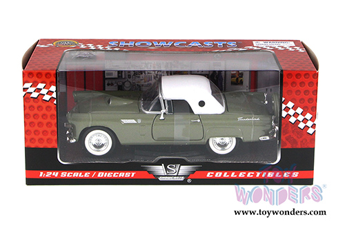 Showcasts Collectibles - Ford Thunderbird Closed Convertible (1956, 1/24 scale diecast model car, Green) 73312AC/GN